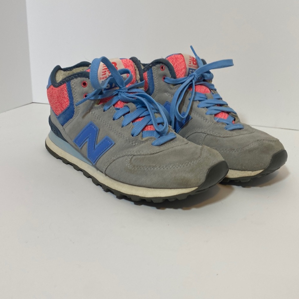 New Balance 574 Mid-Cut 'Gray Red Blue' WH574WC Sherpa Lined Women's 8